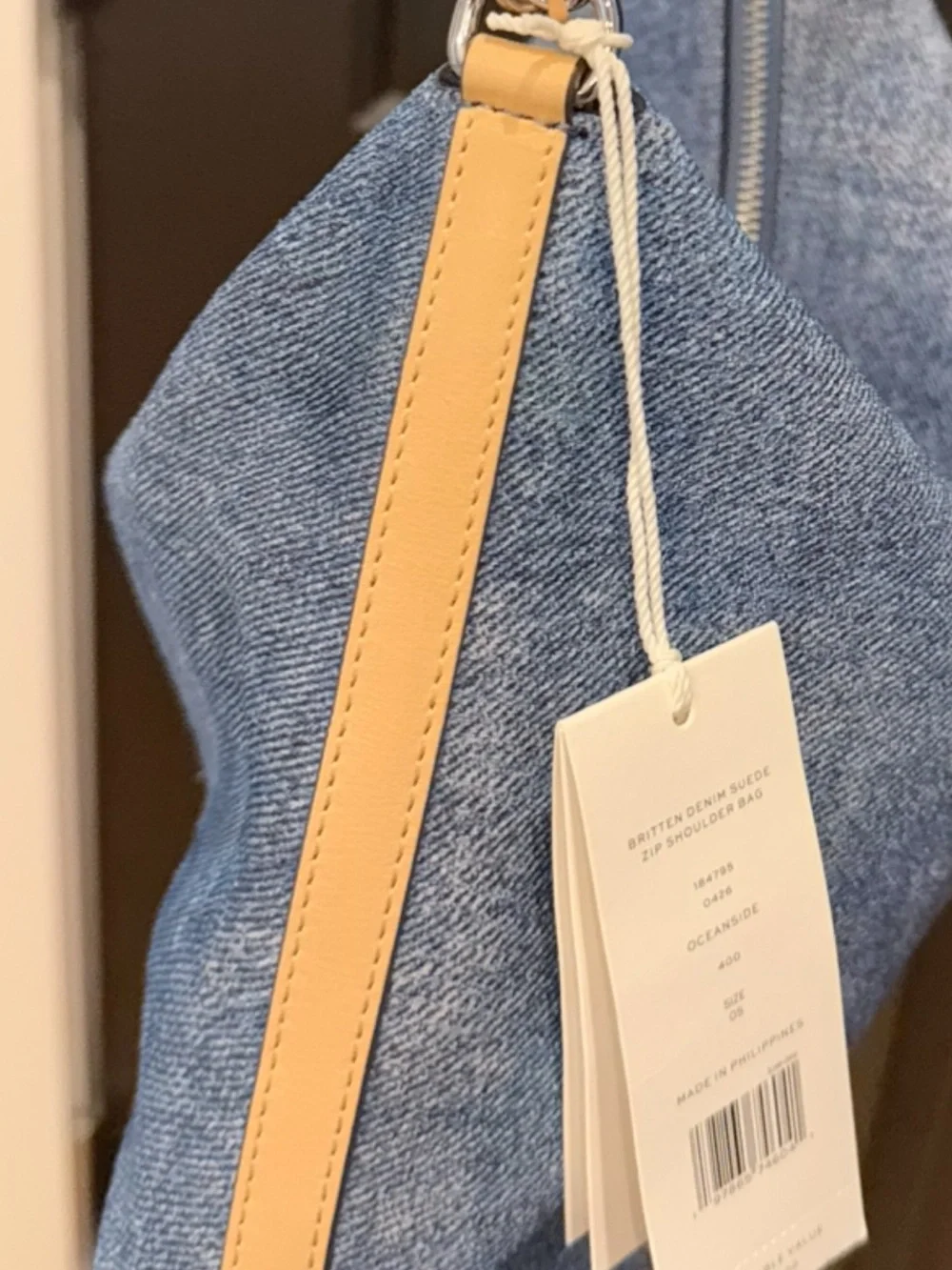 Tory Burch Washed Denim Hobo with Gold Chain Strap NWT